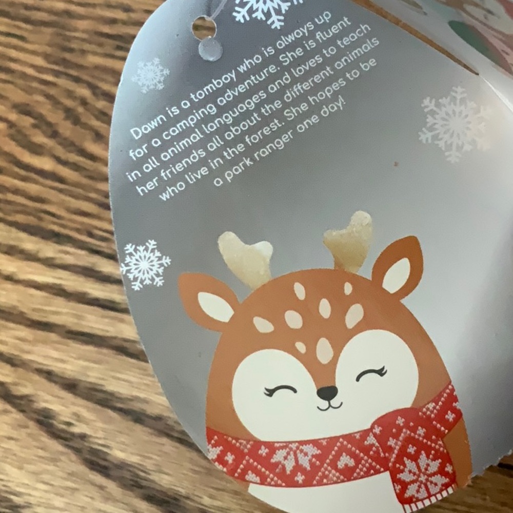 Dawn The Fawn Reindeer Deer Squishmallow with Red Christmas Holiday Scarf New 5” - Picture 7 of 8